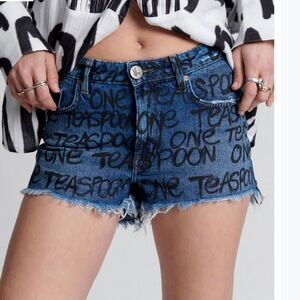 One-Teaspoon Bonitas‎ High Waist Denim Shorts - Rosewood Sz 32